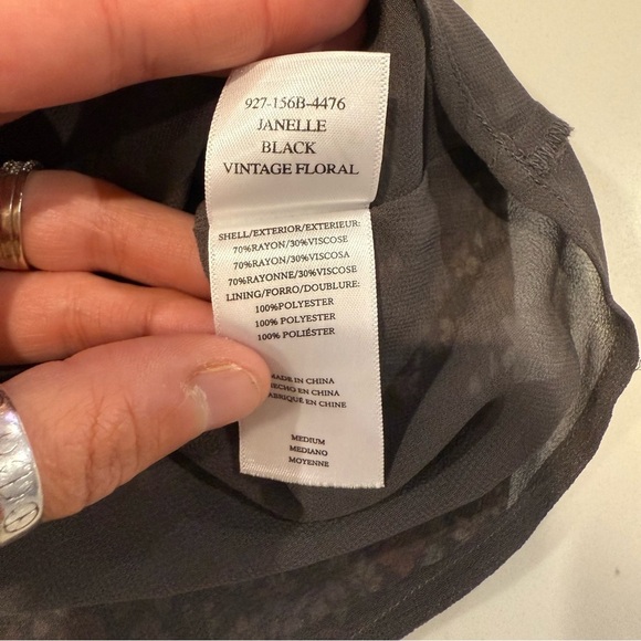 Rails Janelle Floral VNeck Tiered Mini Dress Womens Medium GrayMulti Relaxed Fit - Picture 12 of 14